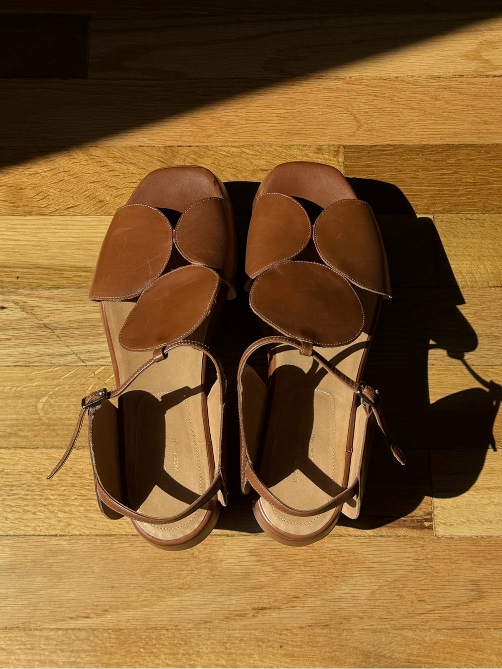 Dries Van Noten Brown Circle Cutout Leather Platforms